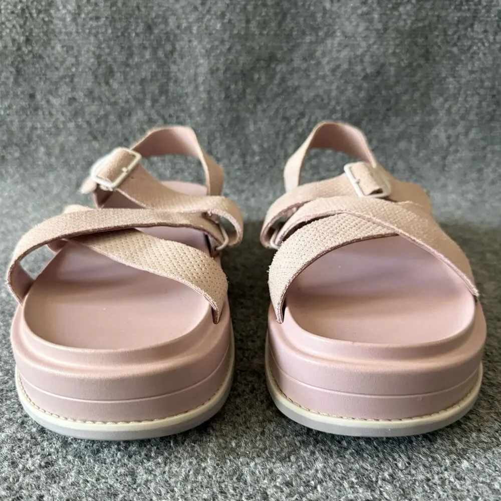 Chaco Townes Midform Sandal Pink Suede Strappy Platform Size 10 Cute Cottagecore